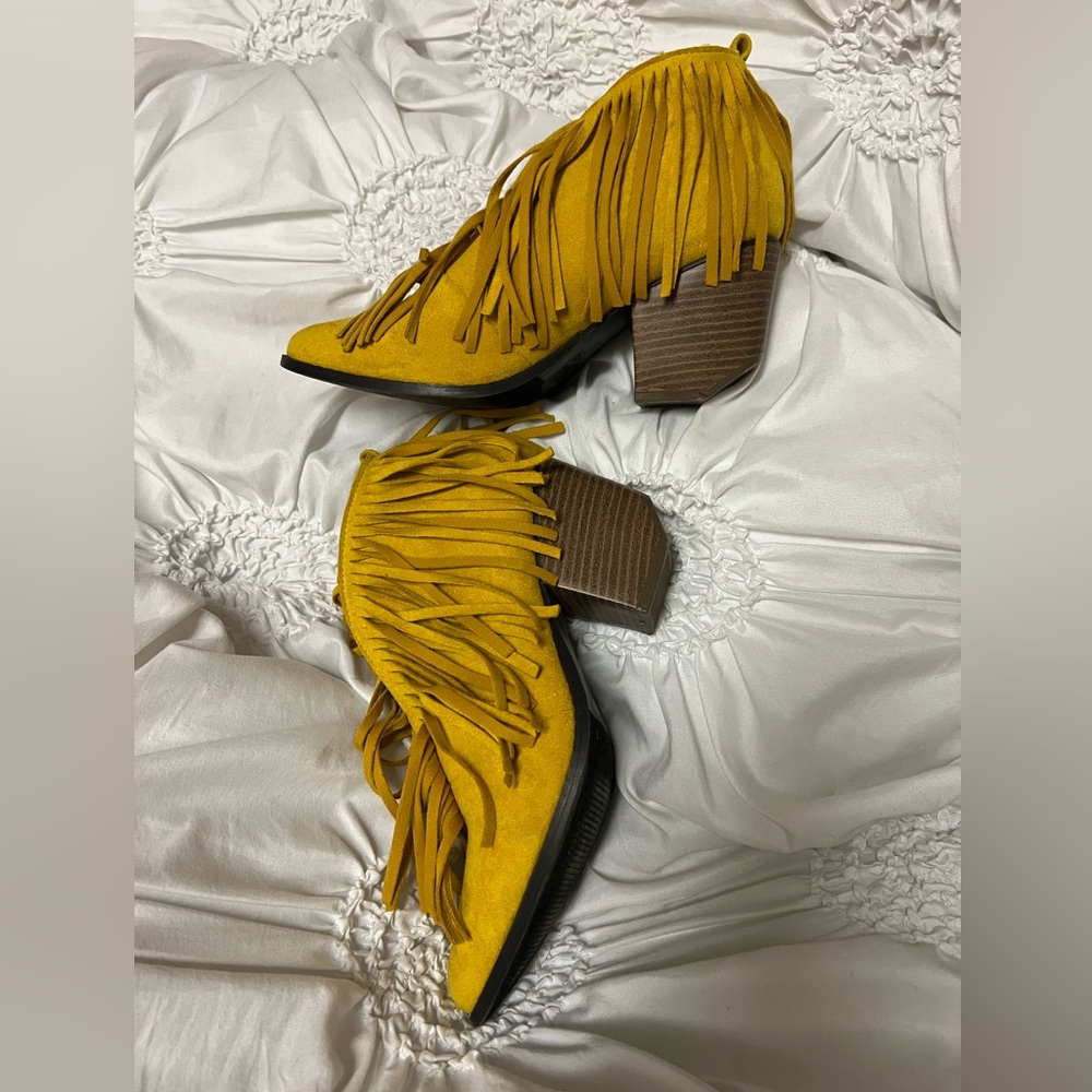 Fringe booties